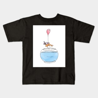 Goldfish with Cake and Balloon - Happy Birthday Kids T-Shirt